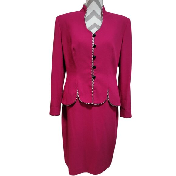 VTG Mary McFadden  Skirt Suit Jacket Sz 10 Church Wedding Special Event *READ* - Picture 1 of 16
